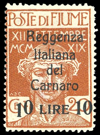 1920 - 10 lire su 20 cent. ... 