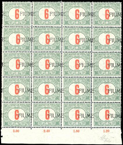 1918/19 - 6 f. cifre rosse, ... 