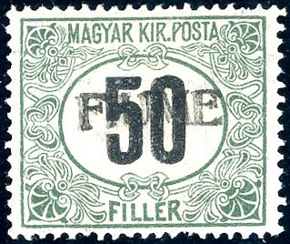 1918/19 - 50 f., filigrana C, ... 