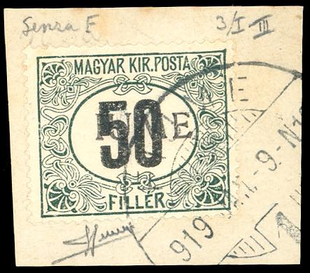 1918/19 - 50 f., filigrana C, ... 