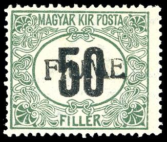 1918/19 - 50 f., filigrana C, ... 