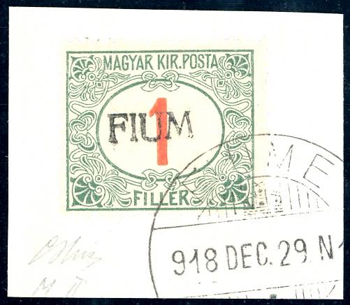 1918/19 - 1 f. cifre rosse, ... 