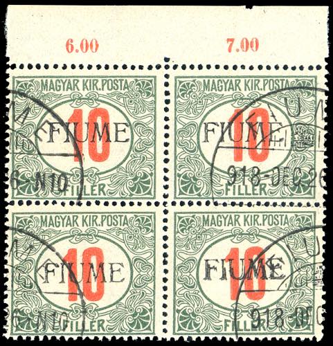 1918/19 - 10 f. cifre rosse, ... 