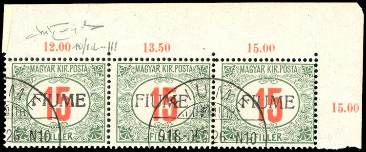 1918/19 - 15 f. cifre rosse, ... 