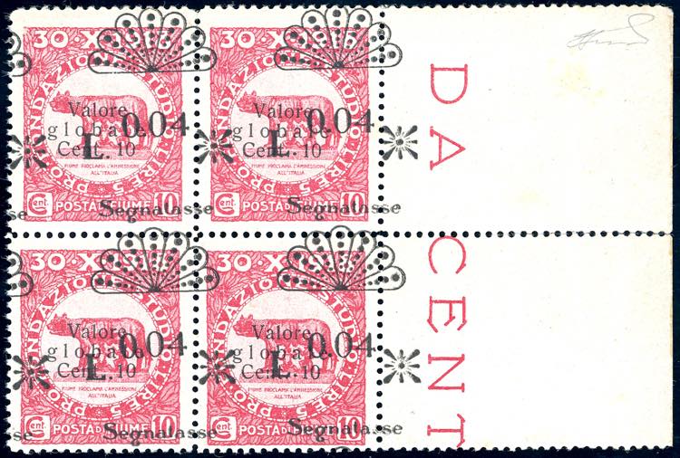 1921 - 0,04 lire su 10 cent., ... 