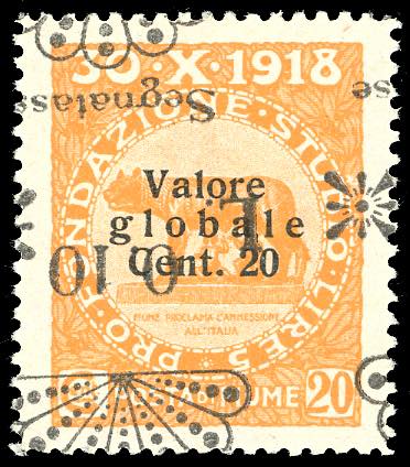 1921 - 0,10 lire su 20 cent., ... 