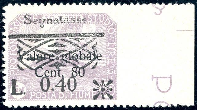 1921 - 0,40 lire su 80 cent. ... 