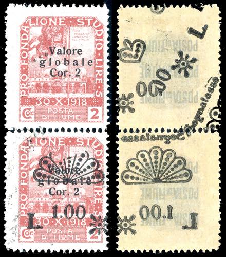 1921 - 1,00 lira su 2 cor., coppia ... 