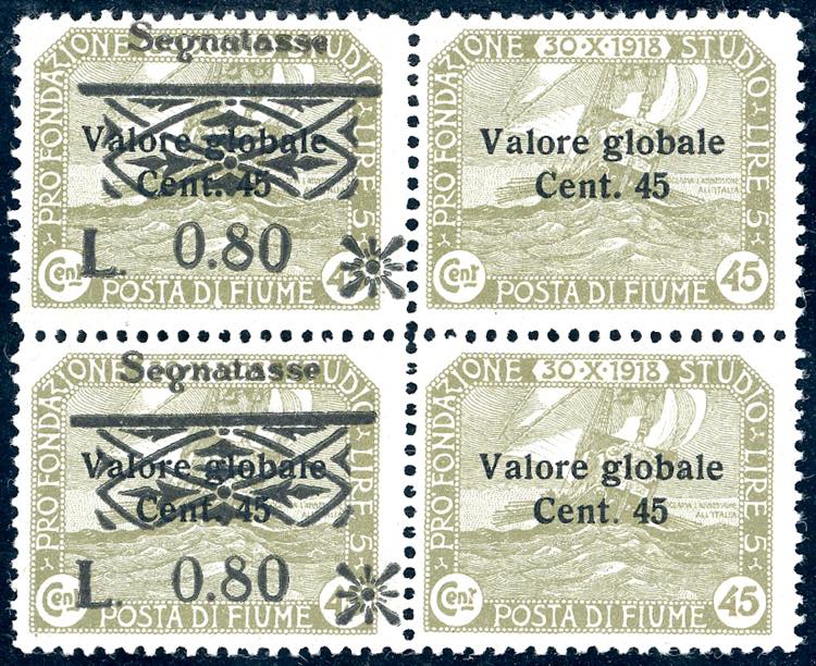 1921 - 0,80 lira su 45 cent., ... 
