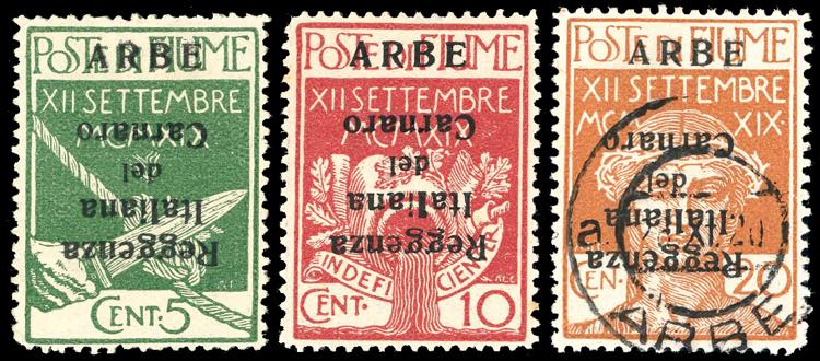 1920 - 5 cent., 10 cent. e 20 ... 
