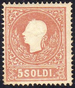 1859 - 5 soldi rosso, II tipo ... 