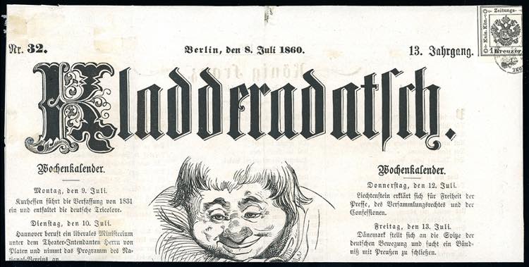 1860 - 1 kr. nero (2), rifilato in ... 