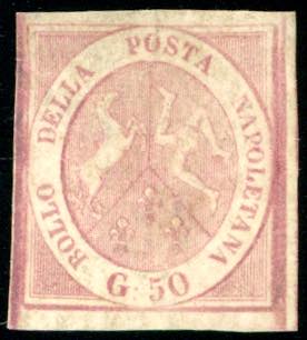 1858 - 50 grana rosa brunastro ... 