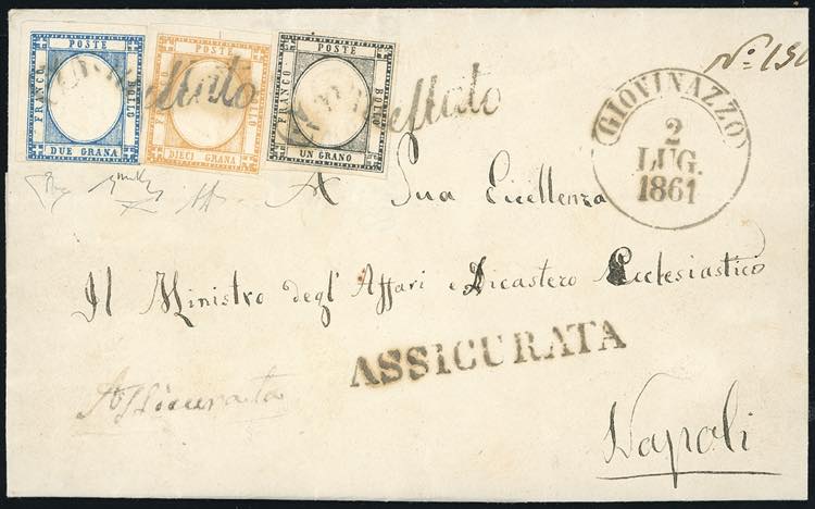 1861 - 1 grano nero grigiastro, 2 ... 