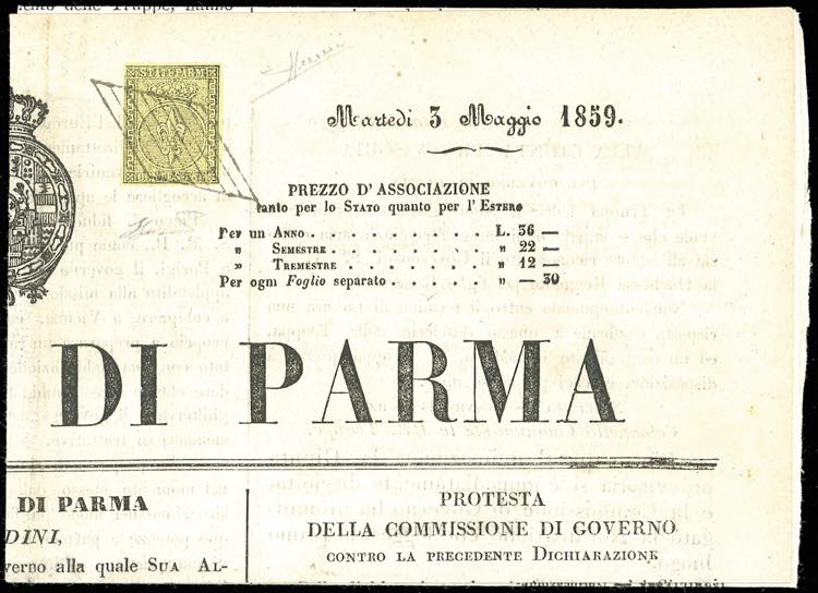 1859 - 5 cent. giallo arancio (1), ... 