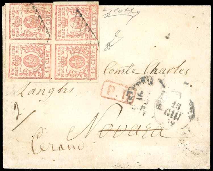 1859 - 15 cent. vermiglio chiaro, ... 