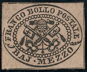 1852 - 1/2 baj lilla rosa (1d), ... 