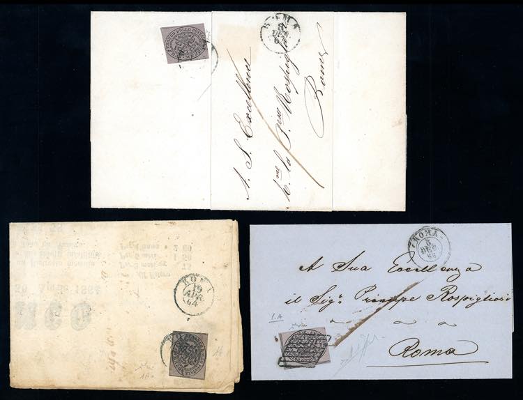 1864/66 - 1/2 baj violetto ... 