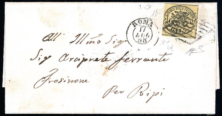 1858 - 3 baj giallo paglia (4d), ... 