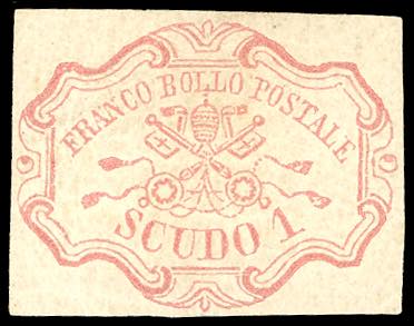 1852 - 1 scudo rosa carminio (11), ... 