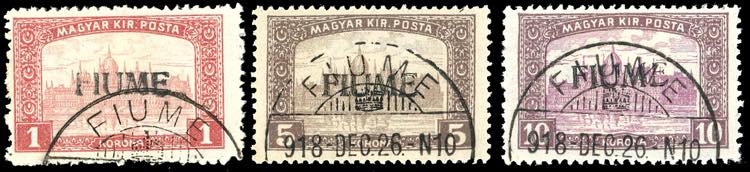 1918 - 1 k., 5 k. e 10 k. Veduta, ... 