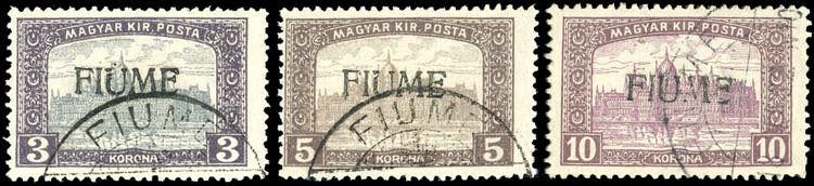 1918 - 3 k., 5 k. e 10 k. Veduta, ... 
