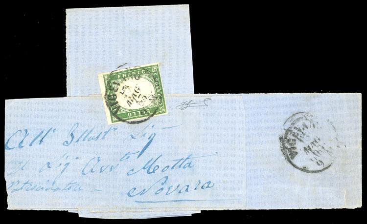 1863 - 5 cent. verde cupo (13E), ... 