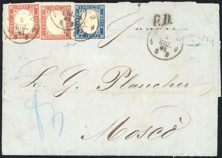 1861 - 40 cent. rosso vermiglio, ... 