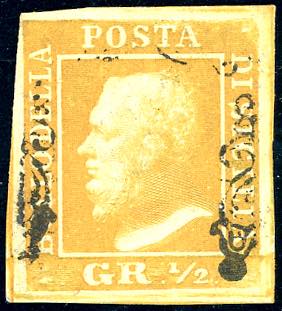 1859 - 1/2 grano giallo chiaro, I ... 