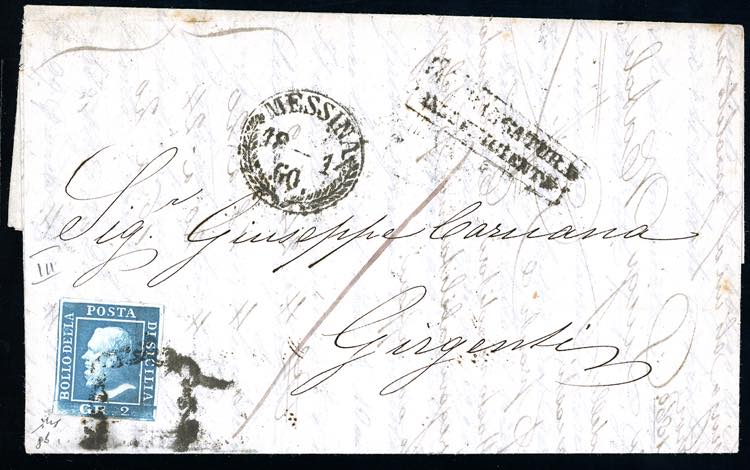 1860 - 2 grana azzurro verdastro, ... 