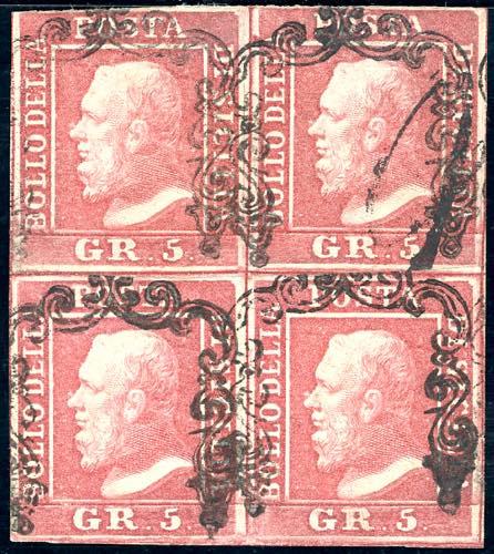 1859 - 5 grana rosa carminio, I ... 