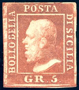 1859 - 5 grana rosso brunastro, I ... 
