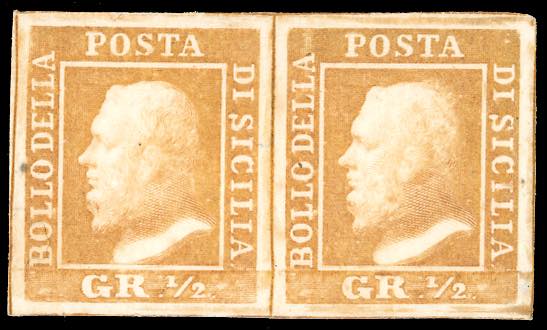 1858 - 1/2 grano giallo ocra, ... 