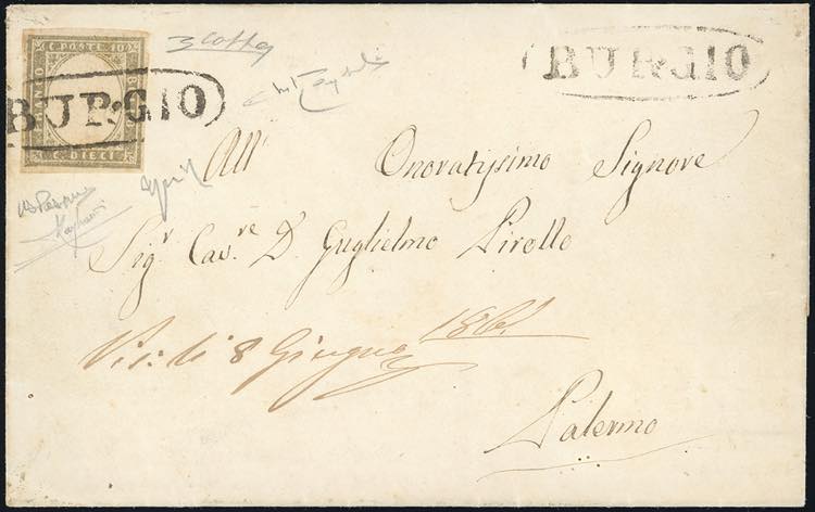 BURGIO, ovale senza fregi, punti ... 