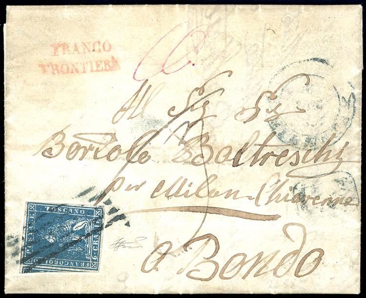 1857 - 6 crazie azzurro vivo, II ... 