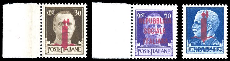 1944 - I tre valori soprastampati ... 