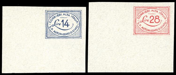 CORALIT 1945 - 14 lire azzurro e ... 