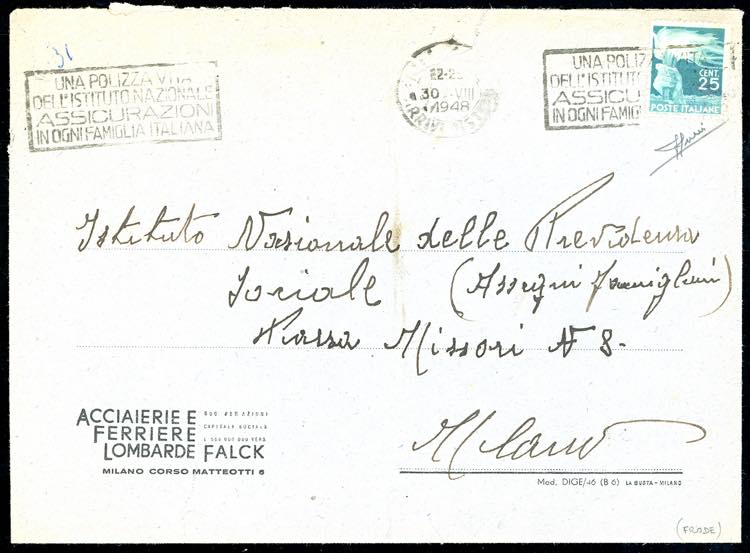 1948 - 25 cent. Democratica (545), ... 