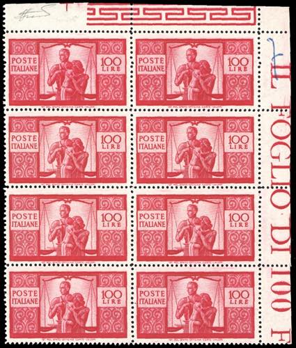 1947 - 100 lire carminio vivo ... 