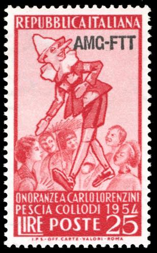 1954 - 25 lire rosa carminio, ... 