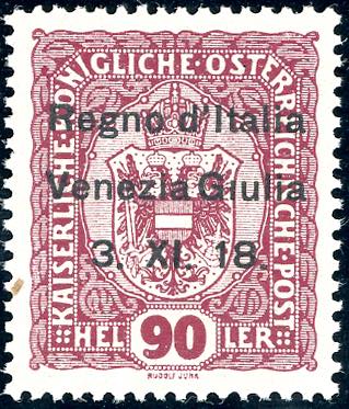 VENEZIA GIULIA 1918 - 90 h. lilla ... 