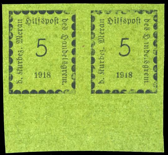 MERANO 1918 - 5 h. oliva, coppia ... 