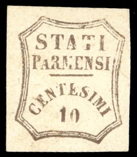 1859 - 10 cent. bruno grigiastro, ... 