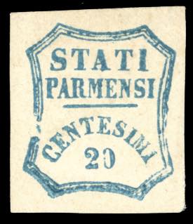 1859 - 20 cent. azzurro (15), ... 
