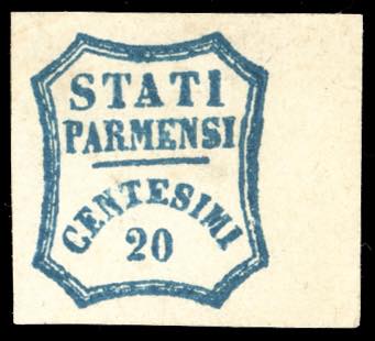 1859 - 20 cent. azzurro scuro ... 