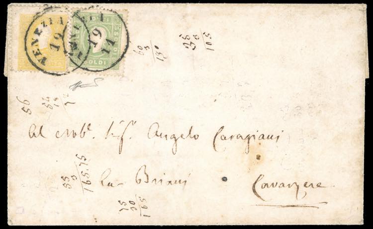 1862 - 2 soldi giallo, II tipo, 3 ... 