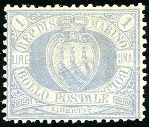 1894 - 1 lira oltremare Stemma ... 