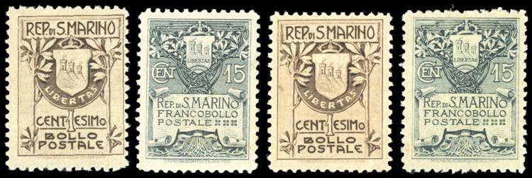 1907/10 - Stemma, le due emissioni ... 