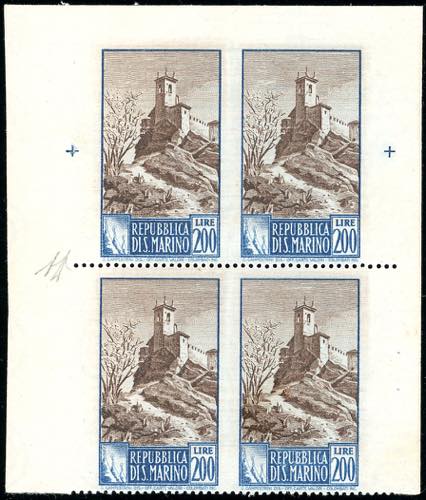 1949 - 200 lire Paesaggi, blocco ... 