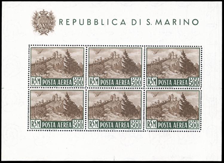 1951 - 500 lire Veduta, foglietto ... 